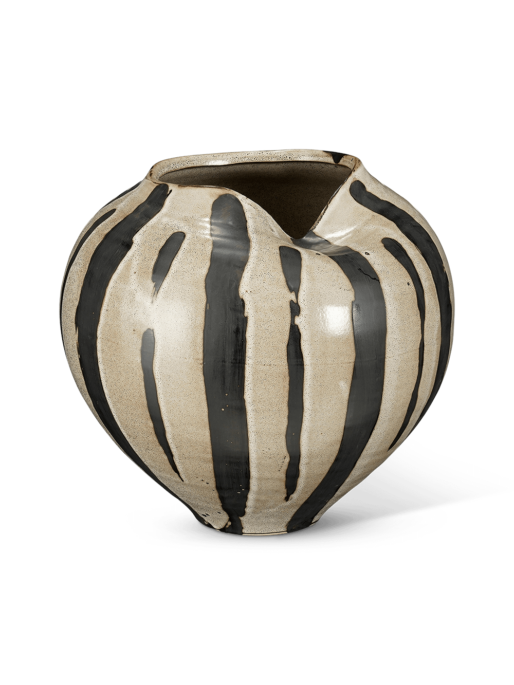 Vaas Nama Bol Medium Strepen Beige/Zwart