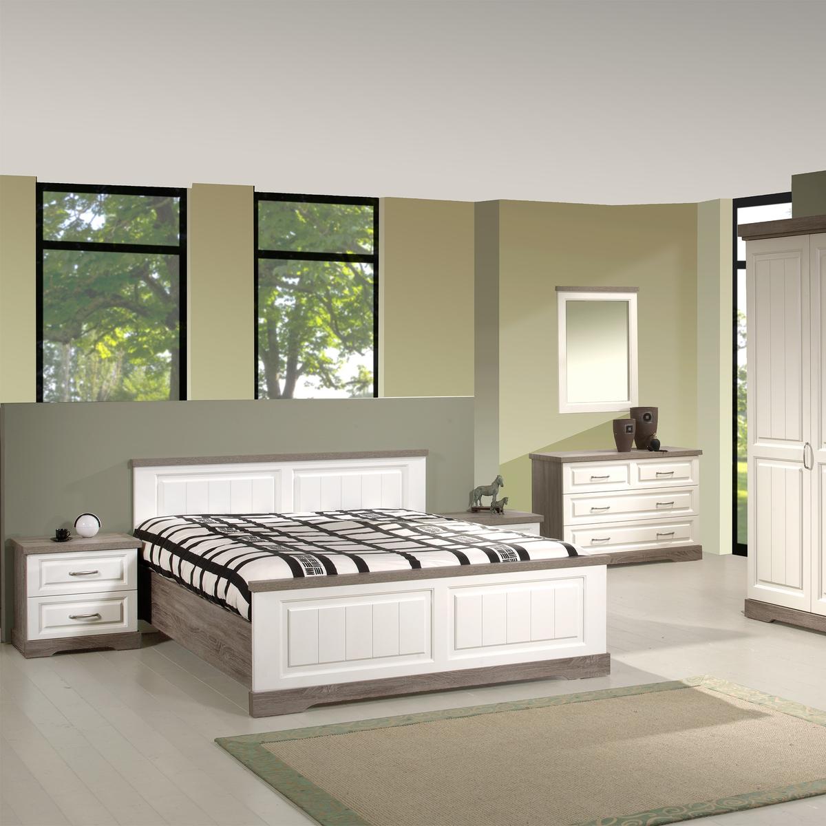 Bed JANA Truffel/Porcelein 160x200