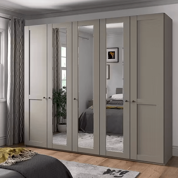 Kleerkast NAVAN B250 3xSpiegel Kiezelgrijs 