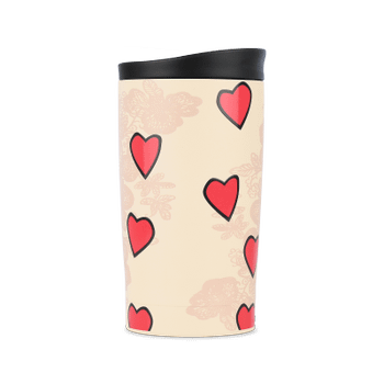 Isoleermok DAMYAN 350ml Tender Hart Beige/Rood Isoleermok DAMYAN 350ml Tender Hart Beige/Rood