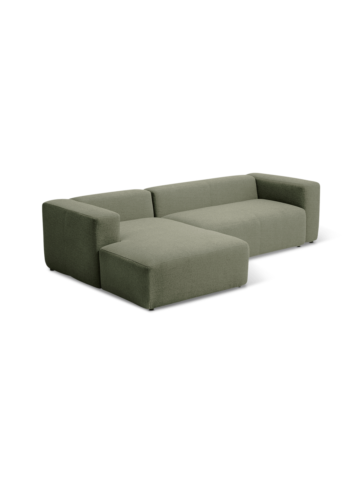 Hoeksalon Blok Longchair Links Mosgroen B300