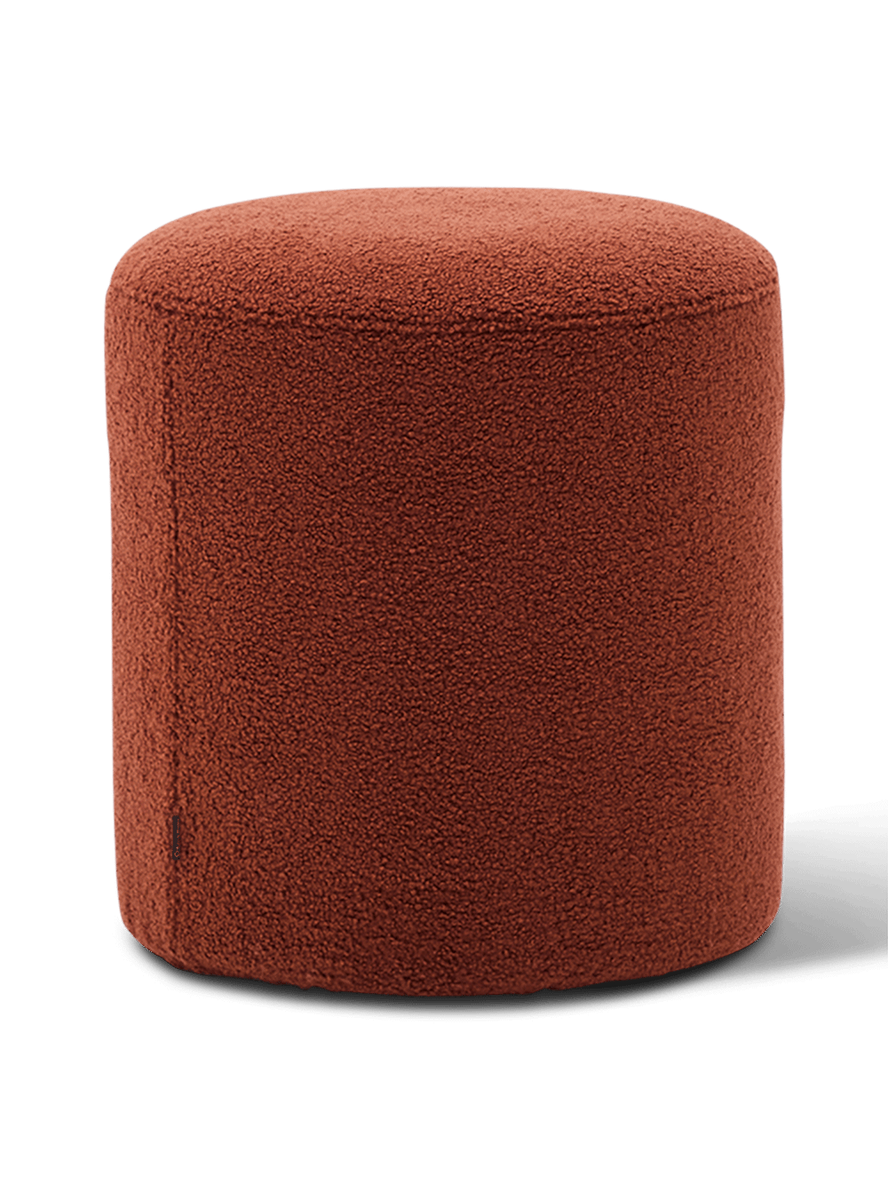 Kaeli voetenbank met afneembare hoes in terracotta bouclé ⌀43 cm