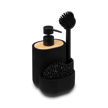 Zeepdispenser BLACKWOOD M/Scrubby+Borstel Zeepdispenser BLACKWOOD M/Scrubby+Borstel