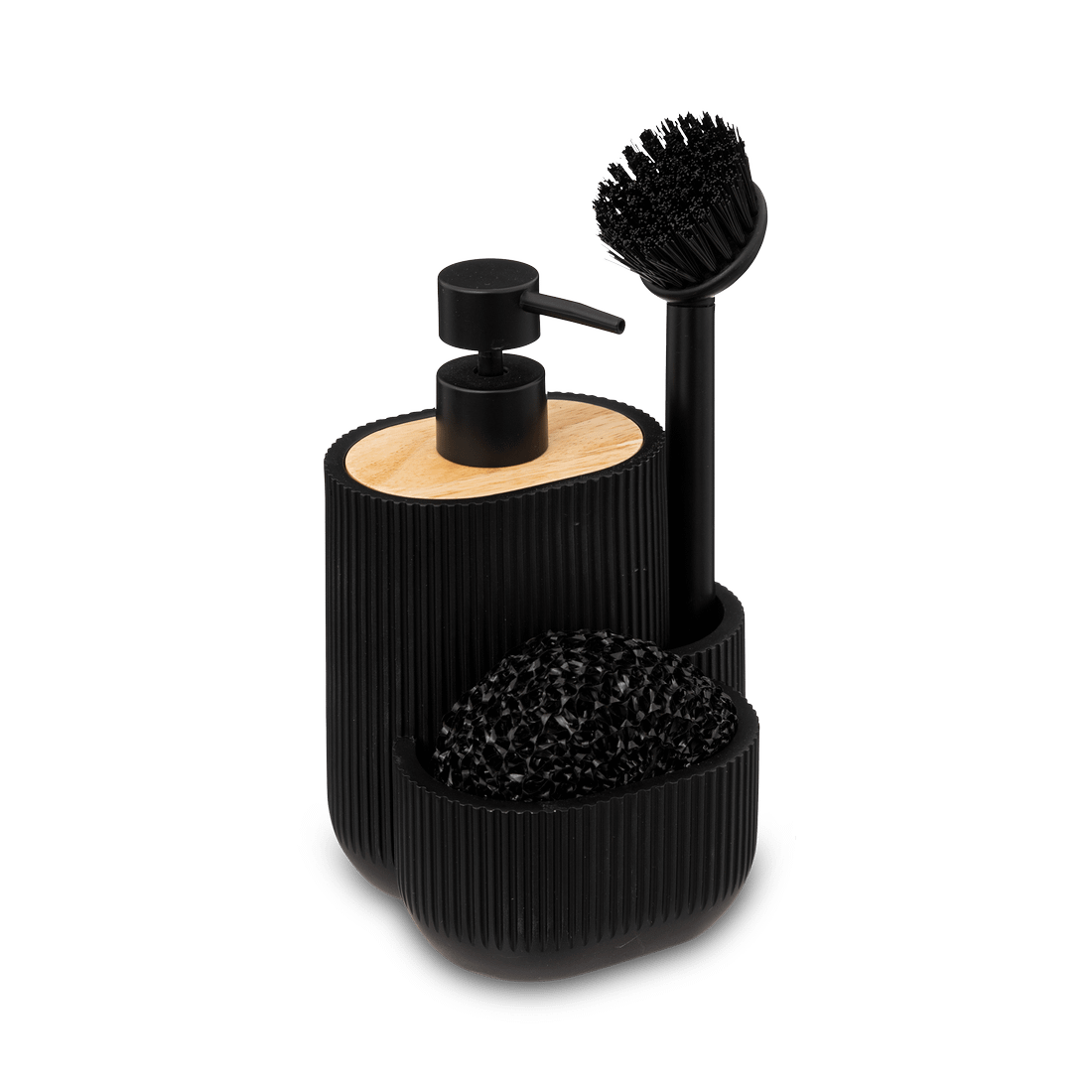 Zeepdispenser BLACKWOOD M/Scrubby+Borstel Zeepdispenser BLACKWOOD M/Scrubby+Borstel