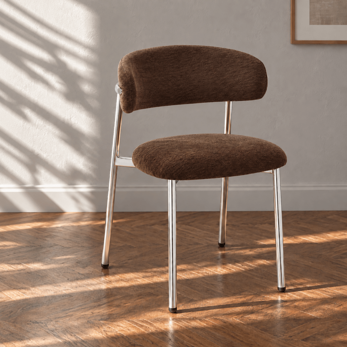 Stoel MARGIT Burnt Umber/Chrome