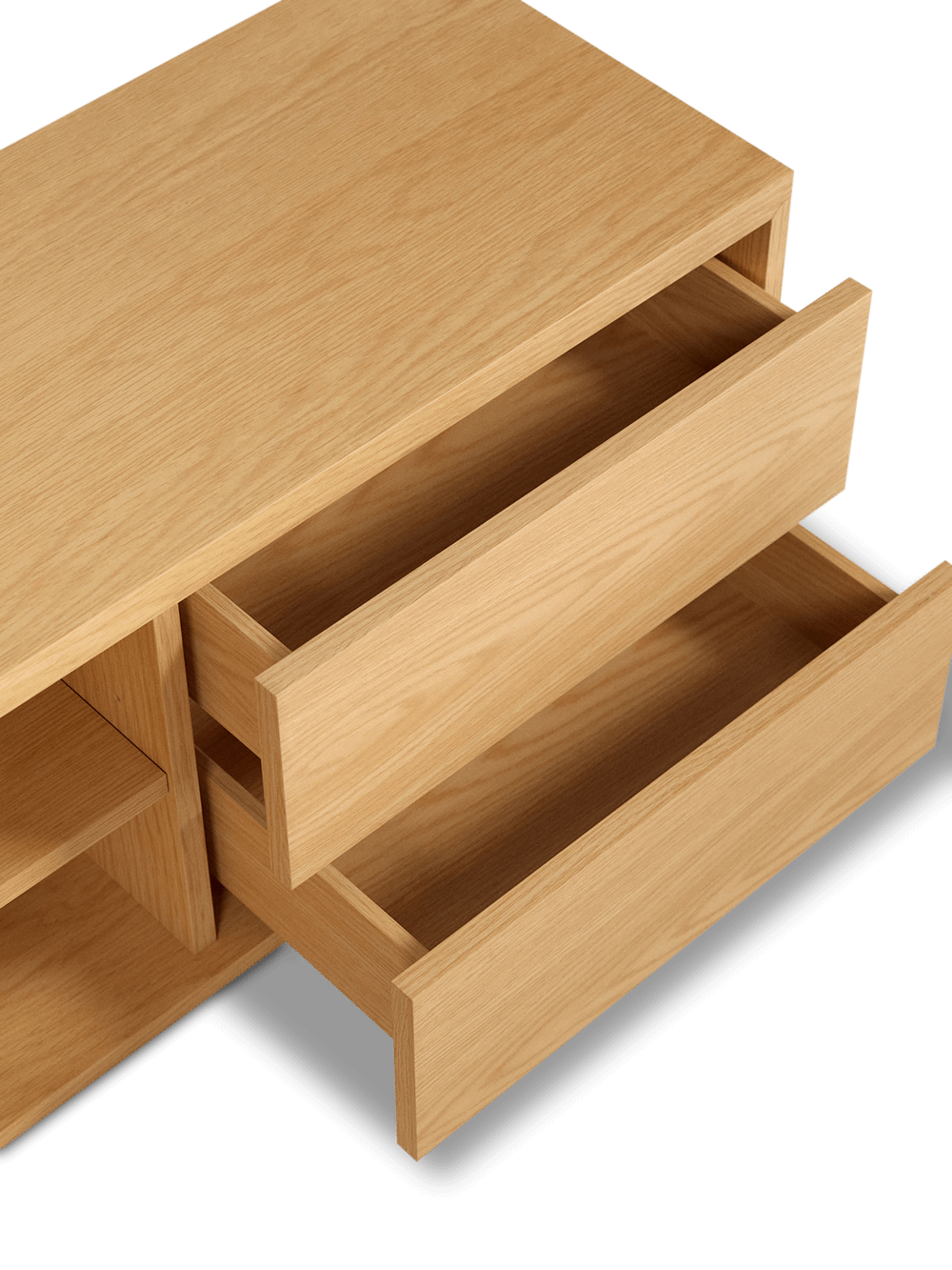 Abilen TV-meubel met 1 deur en 2 laden in eikenfineer, 150 x 44 cm FSC FSC 100%