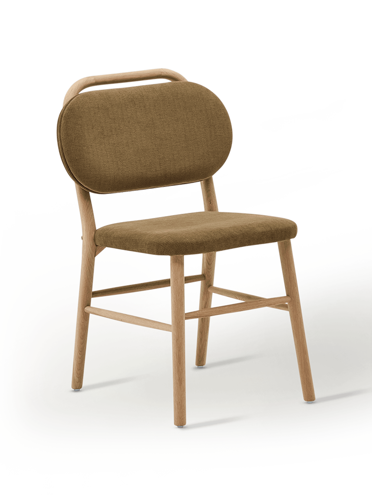 Helda stoel in groene chenille en massief eikenhout FSC Mix Credit