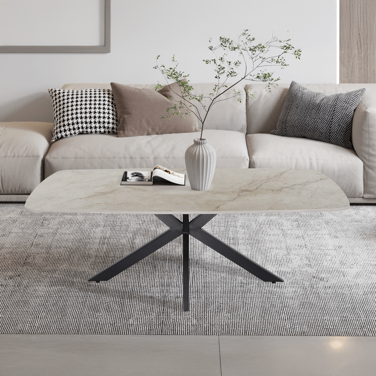 Salontafel HERMES Steenlook Beige 130x70