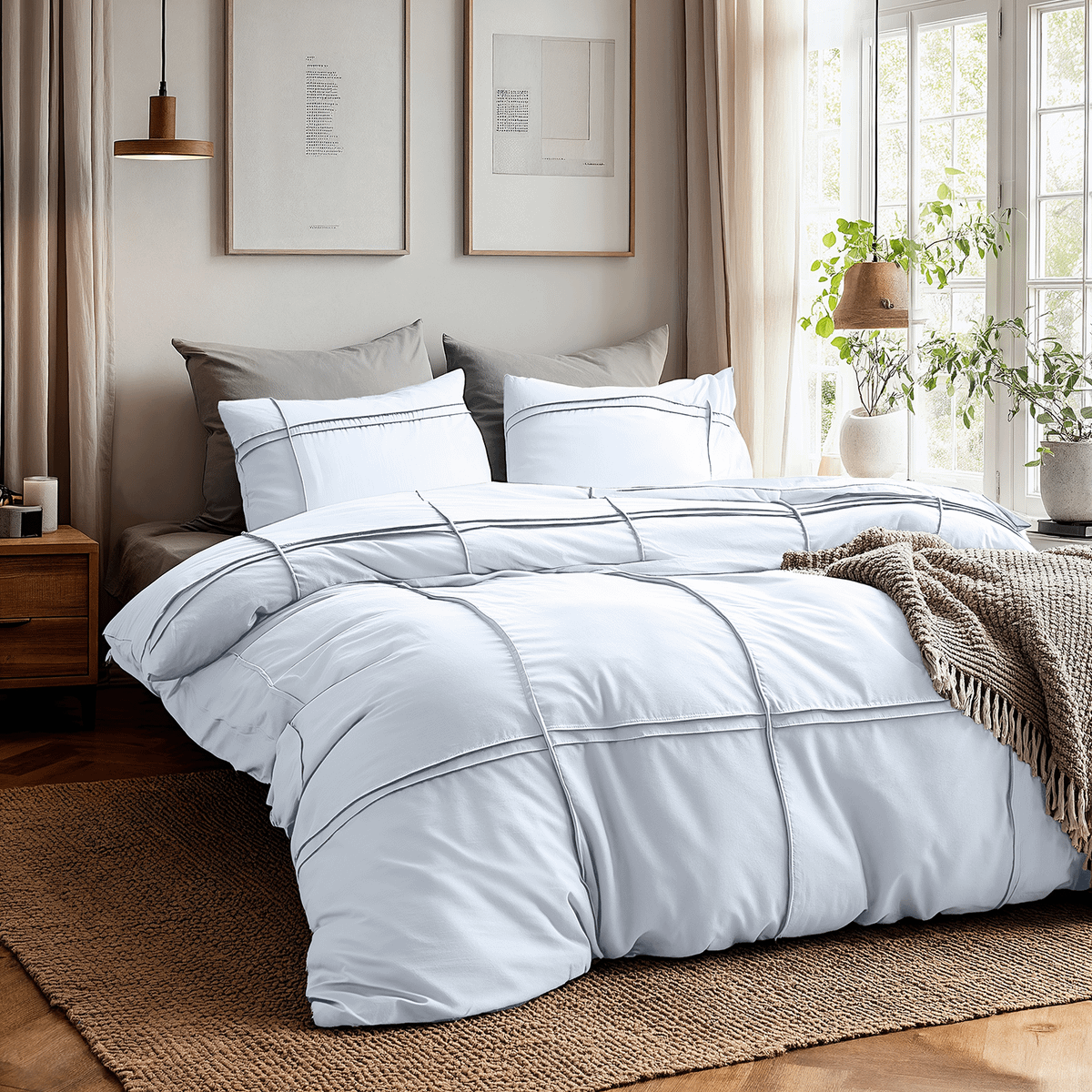 Dekbedovertrek WASHED TUFTED 240 Wit