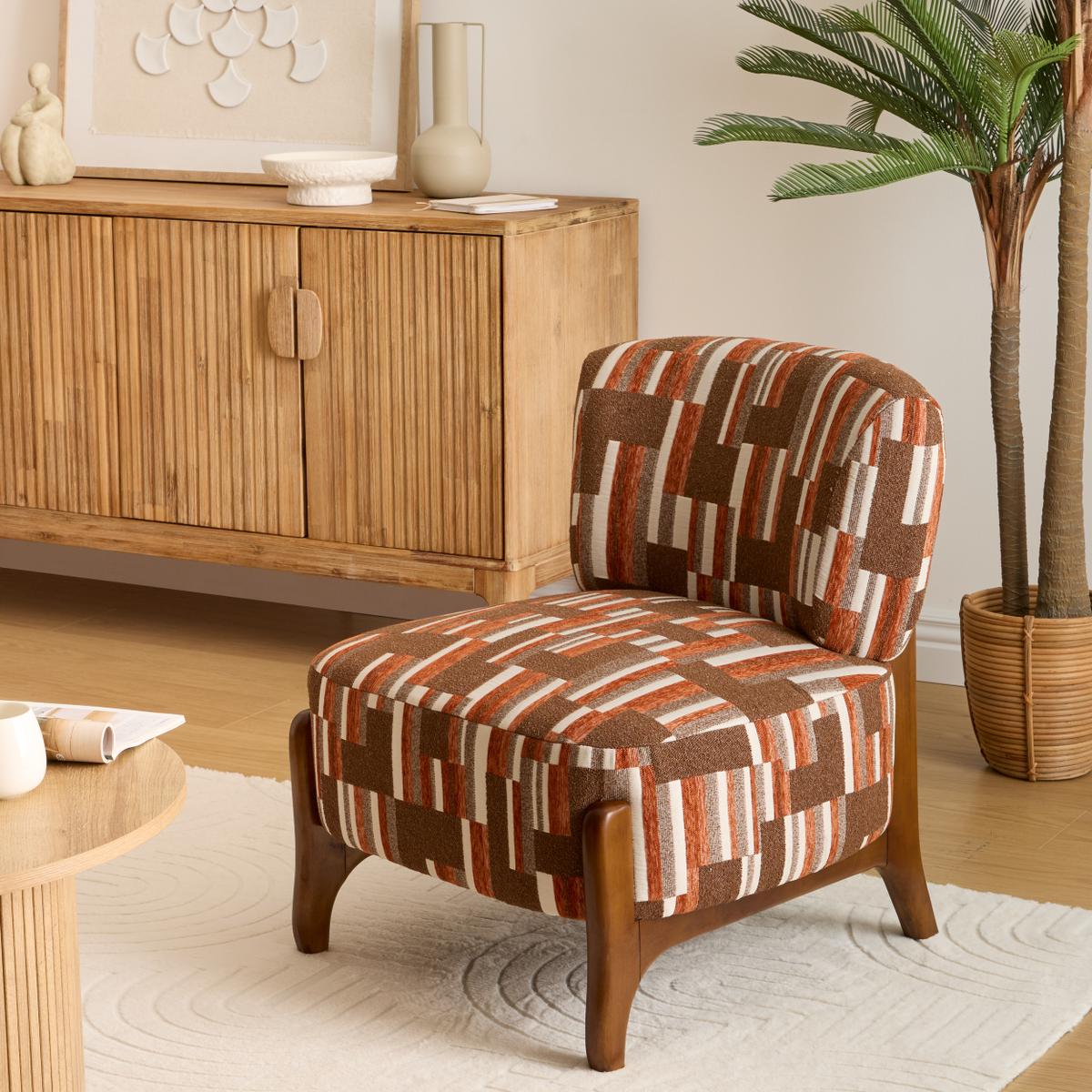 Fauteuil CALIOZ Bruin/Oranje