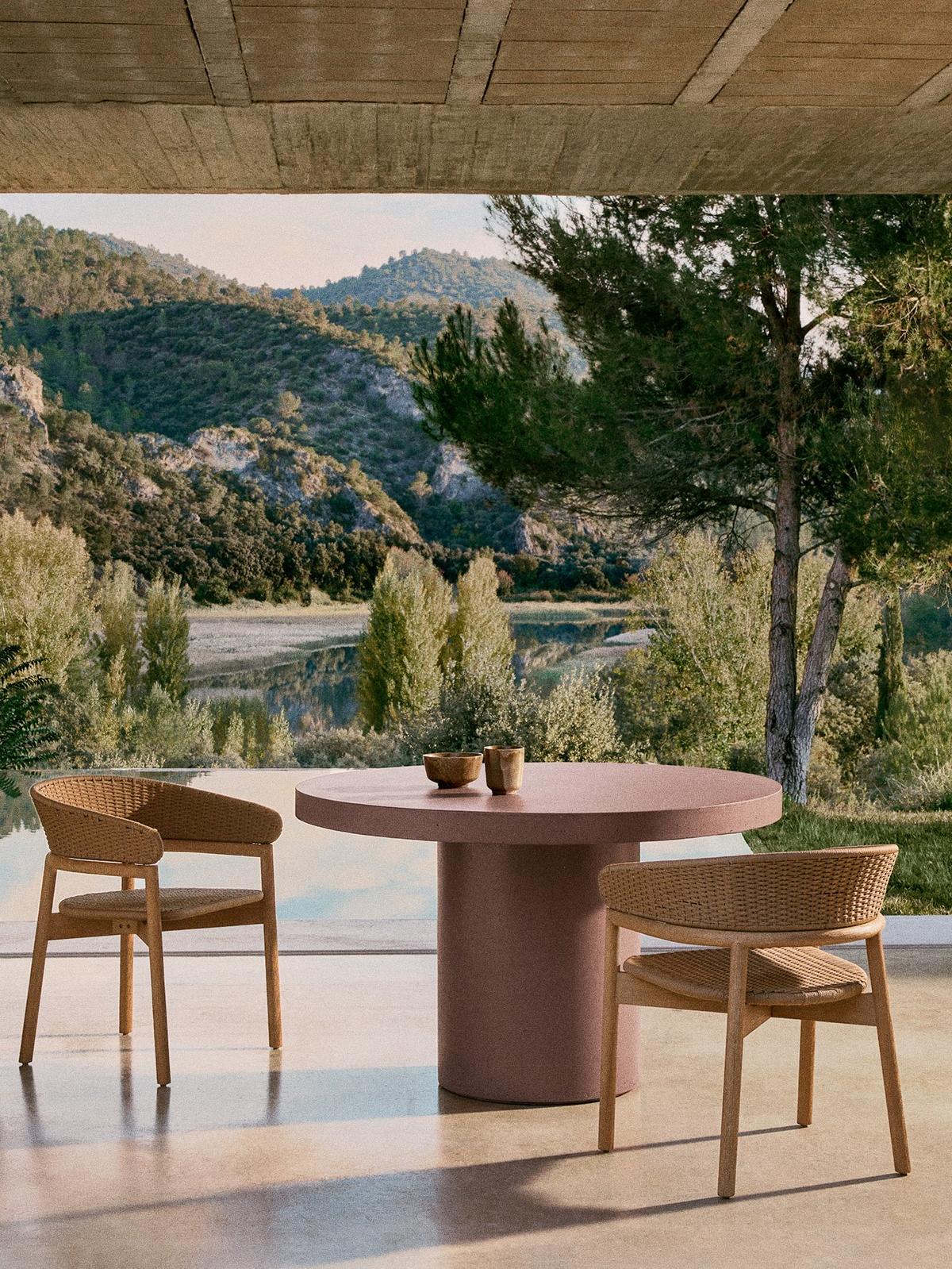 Aiguablava ronde tafel van terracottacement ⌀120 cm