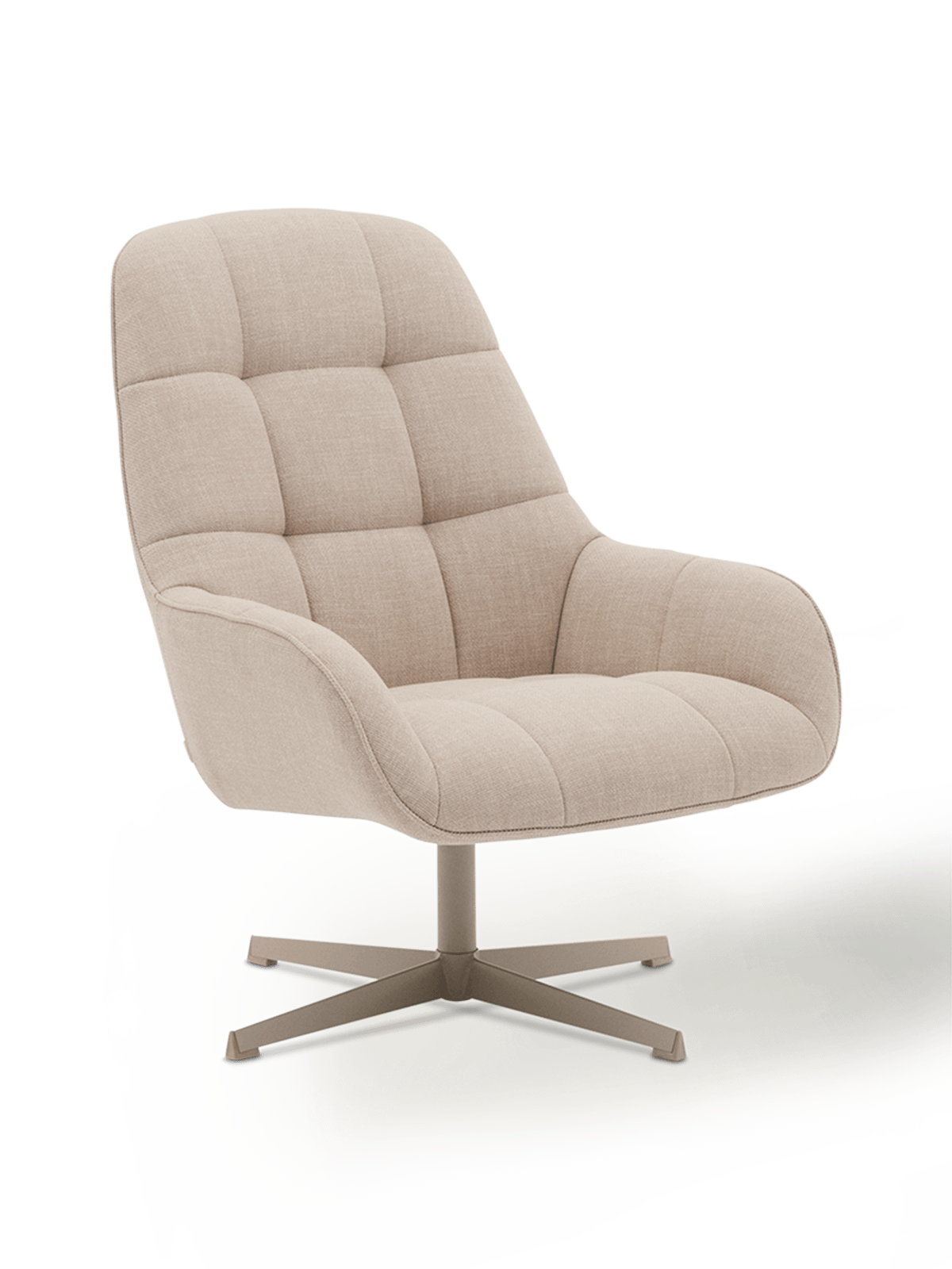 Jaspe draaifauteuil beige en metaal met grijze afwerking FSC 100%