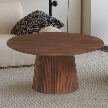Salontafel DOMINGO Mango Lichtbruin Ø80  Salontafel DOMINGO Mango Lichtbruin Ø80