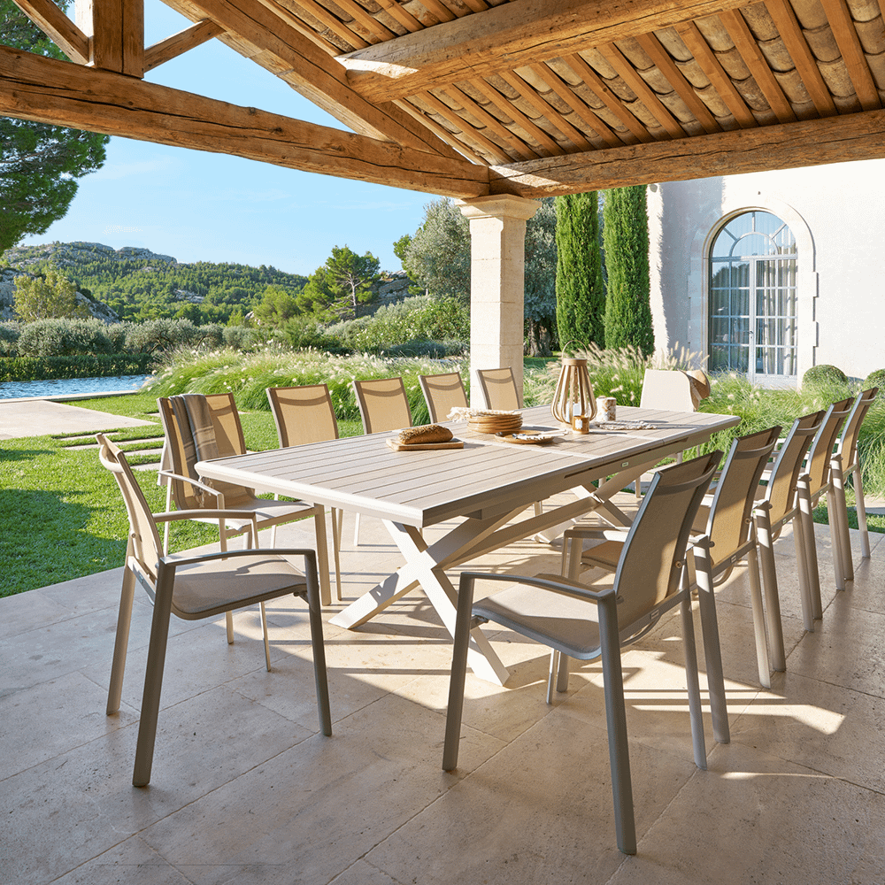 Tuintafel Verlengbaar CORTONA Beige 250/330x113 Tuintafel Verlengbaar CORTONA Beige 250/330x113