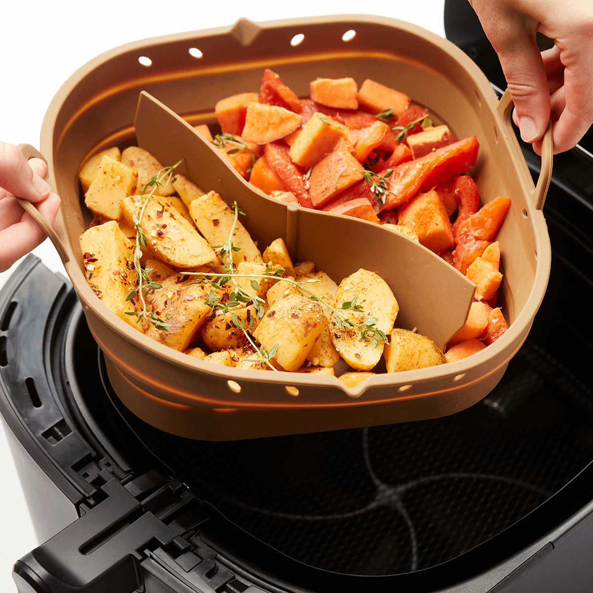 Silicone Bakvorm Airfryer AIRY Vierkant Oker