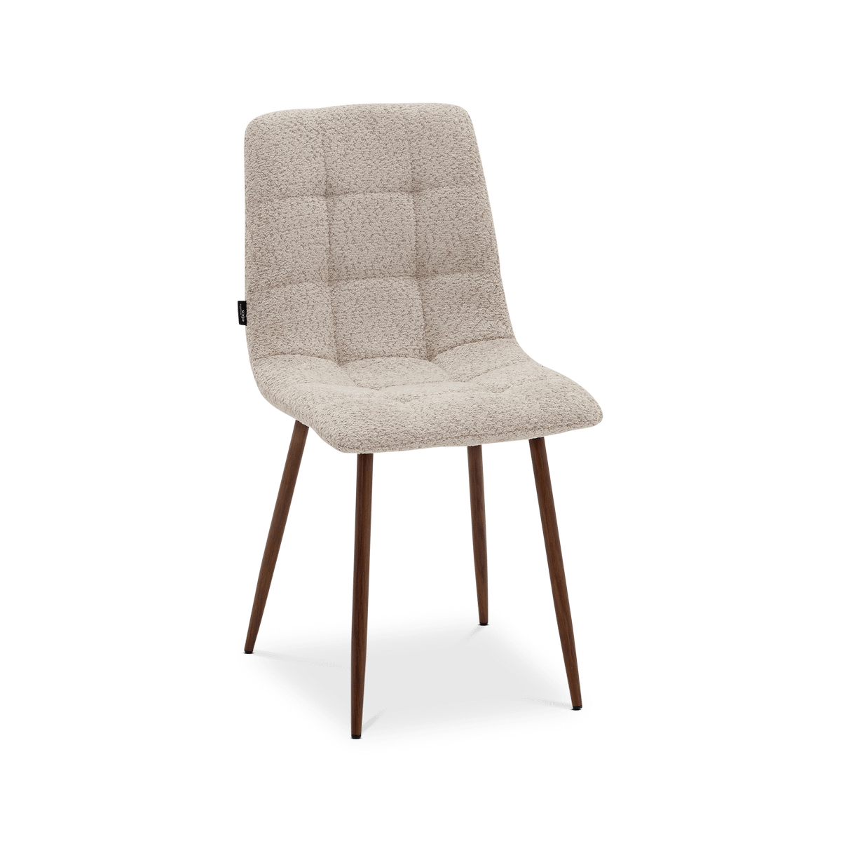 Stoel DODGE Bouclé Beige/Walnut