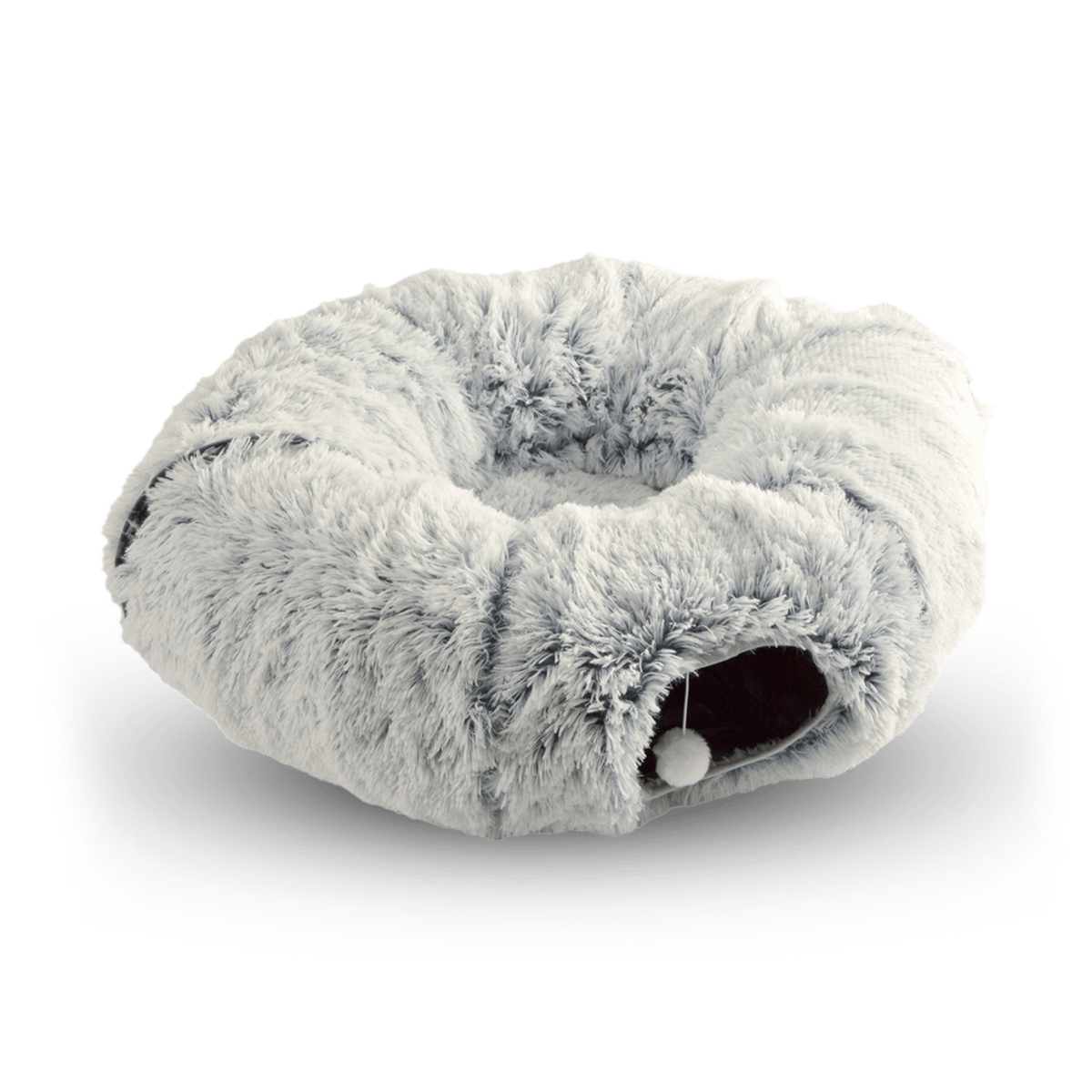 Kattenspeeltunnel CRUNCH Fluffy Lichtgrijs