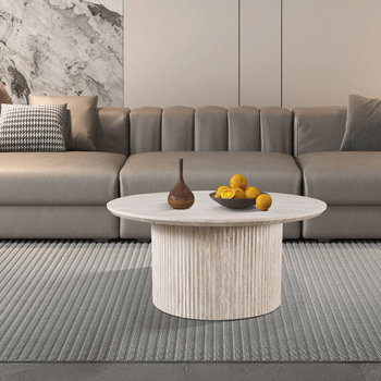 Salontafel PORTO Ø80 Travertijnlook Salontafel PORTO Ø80 Travertijnlook