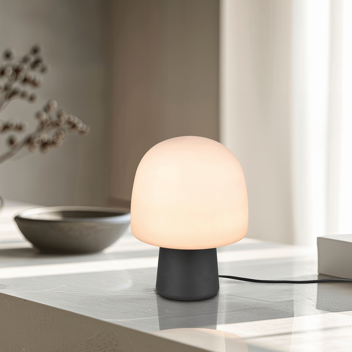 Tafellamp STEEN Metaal Zwart/Glas