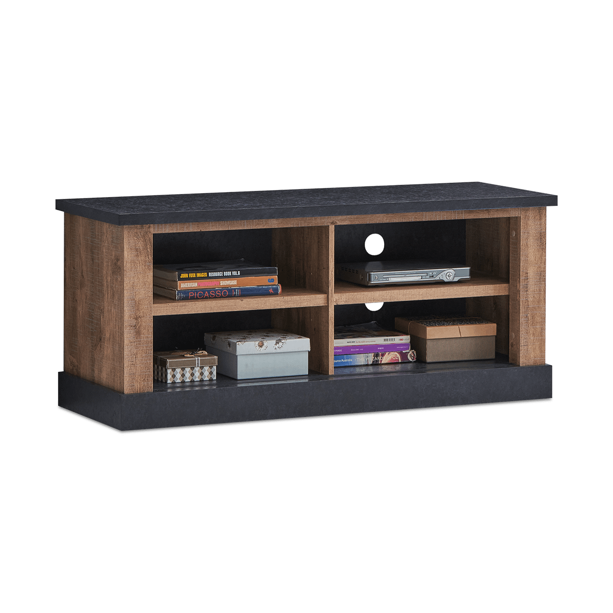 Tv-Meubel KAMIEL Industrial Oak/Rand Zwart 