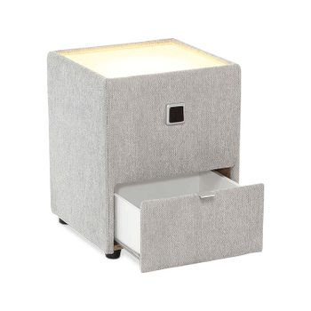 Nachttafel ASTEN Chenille 444/19 Grijs Nachttafel ASTEN Chenille 444/19 Grijs