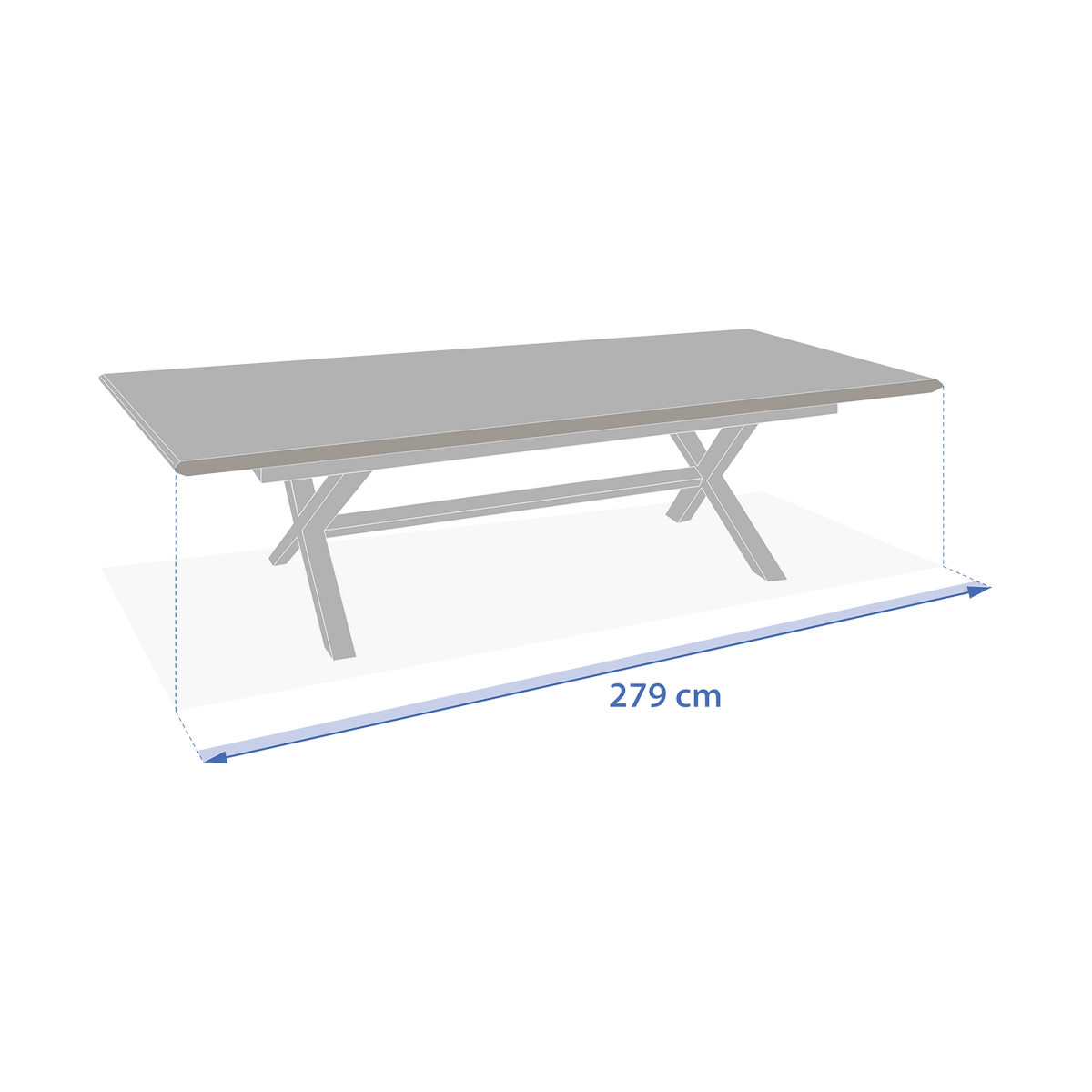 Tuintafel CORTONA Verlengbaar 220/280x113 Grijs/Hout