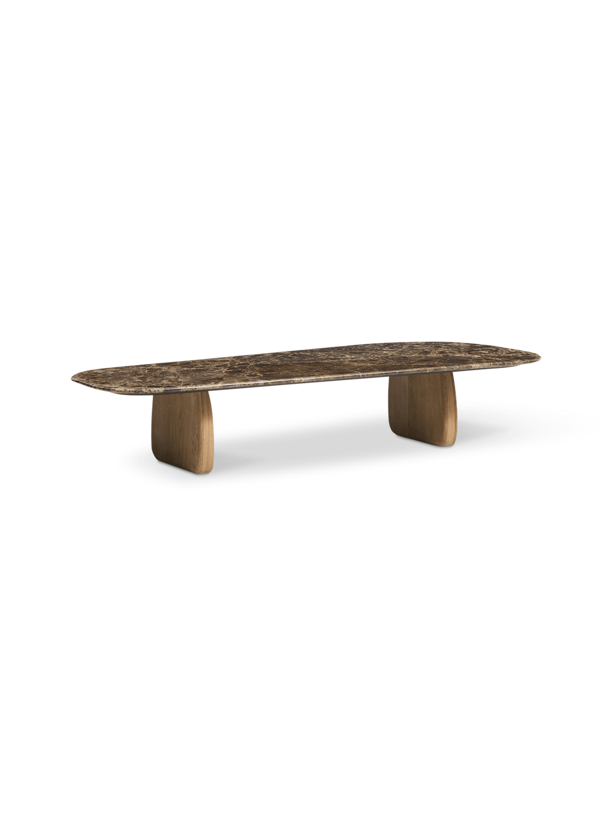 Salontafel Pirita Bruin marmer/Naturel eik 147 x 65 cm