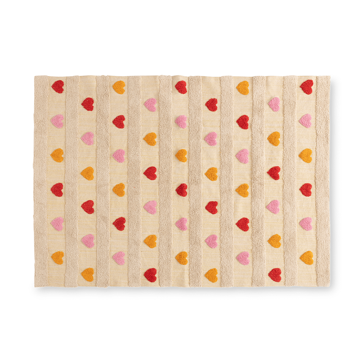 Kindertapijt COEUR Hart Beige/Rood/Roze