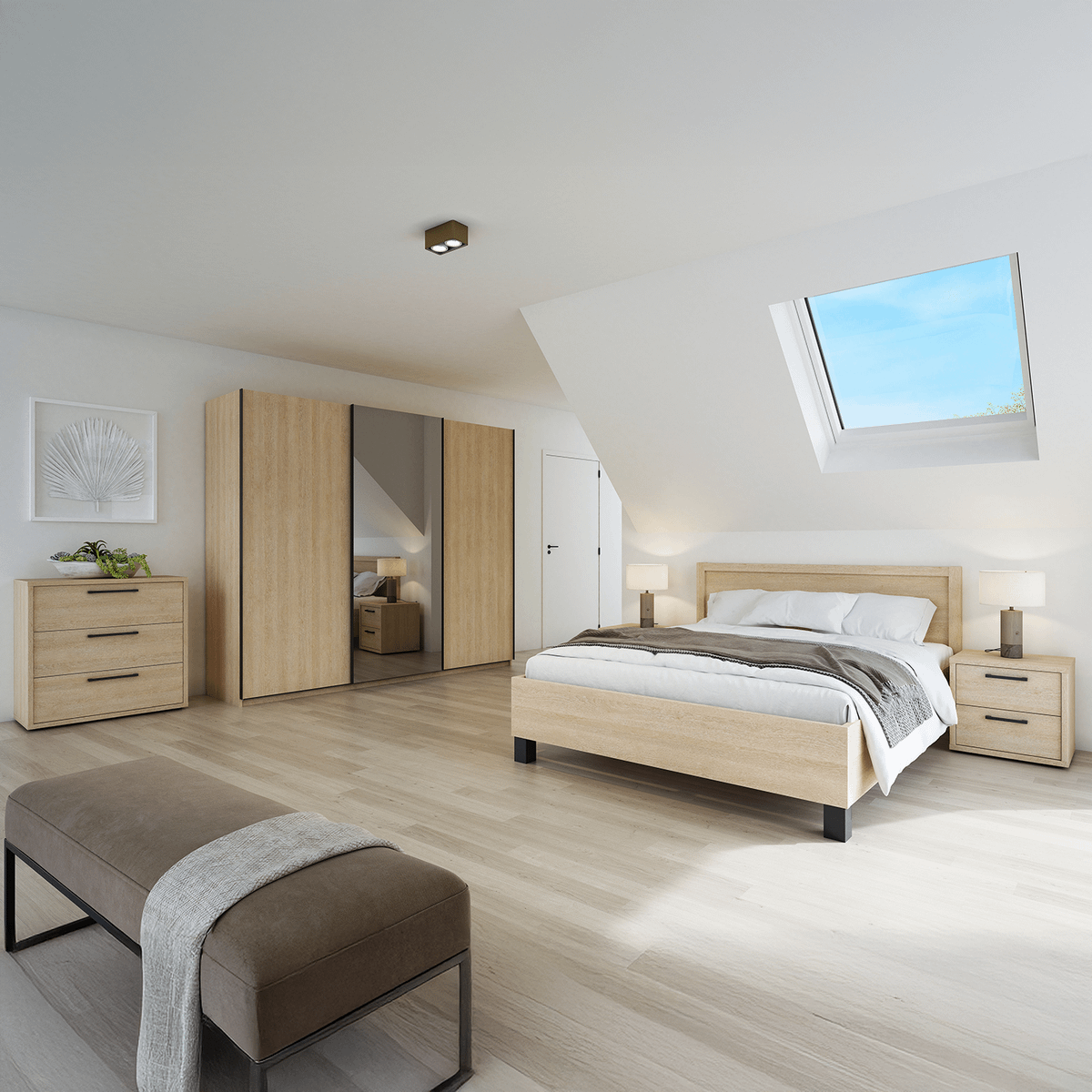 Bed BABETTE Eik 140x200
