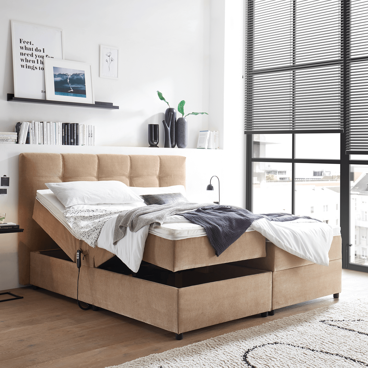 Boxspring Elektrisch MALAYA 180x200 Sand