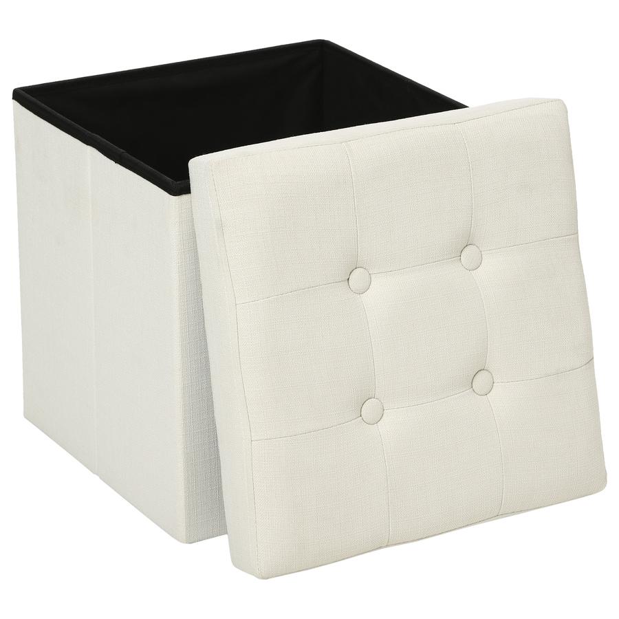 Opbergpouf LYSANDRA VK Stof Beige Opbergpouf LYSANDRA VK Stof Beige