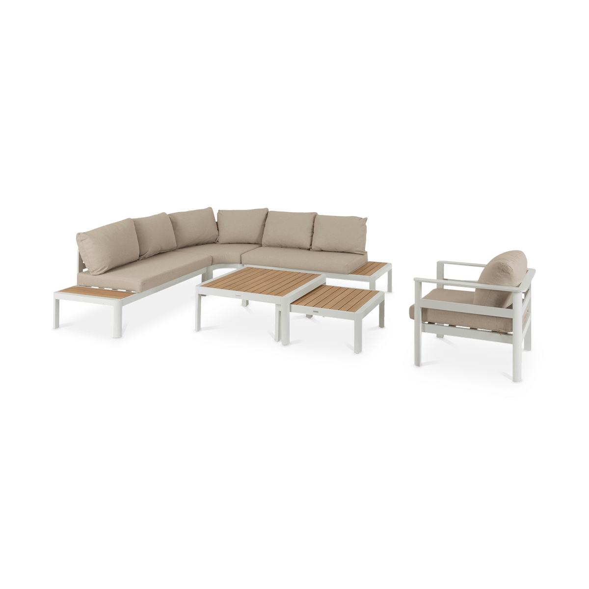 Loungehoek VITERBO Wit/Beige