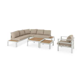 Loungehoek VITERBO Wit/Beige Loungehoek VITERBO Wit/Beige