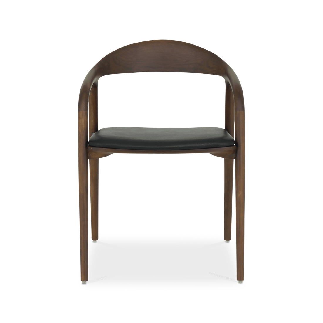 Armstoel HANSON Ash Wood Walnut - Leather Black Armstoel HANSON Ash Wood Walnut - Leather Black