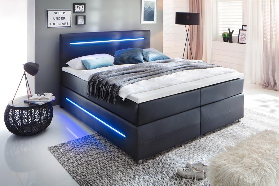 Boxspring LASER 180x200 LL Zwart Boxspring LASER 180x200 LL Zwart
