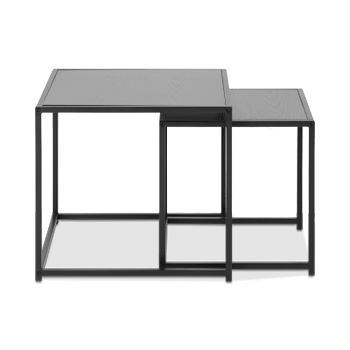 Bijzettafel Set van 2 BOKSKAP Ash Black Bijzettafel Set van 2 BOKSKAP Ash Black
