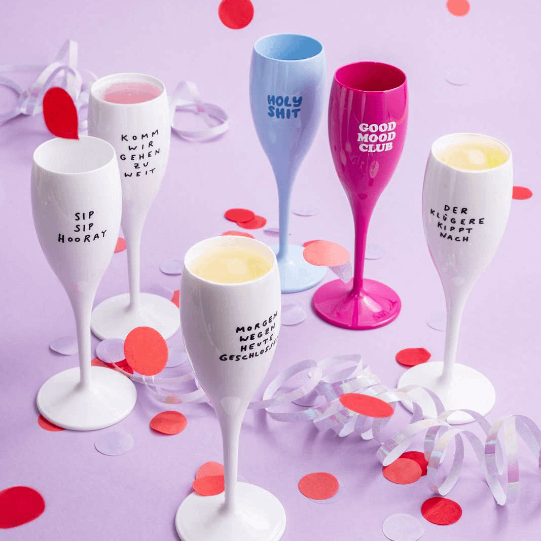 Champagneglas SIP SIP HOORAY 100ml Wit