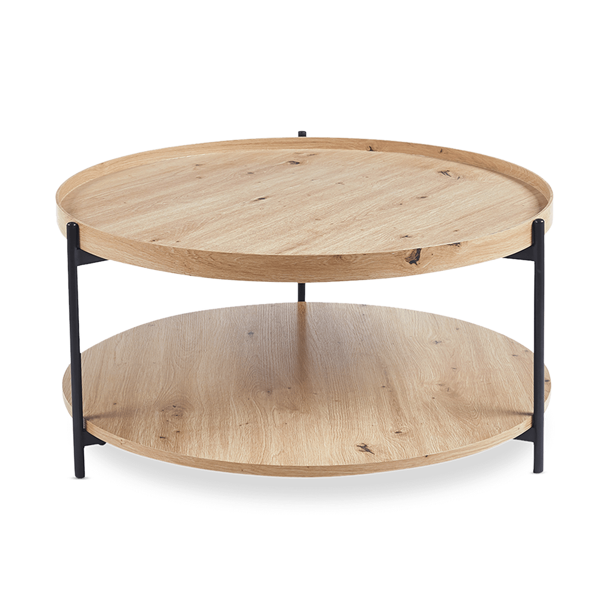 Salontafel JACOB Ø80 M/Onderblad Oude Eik