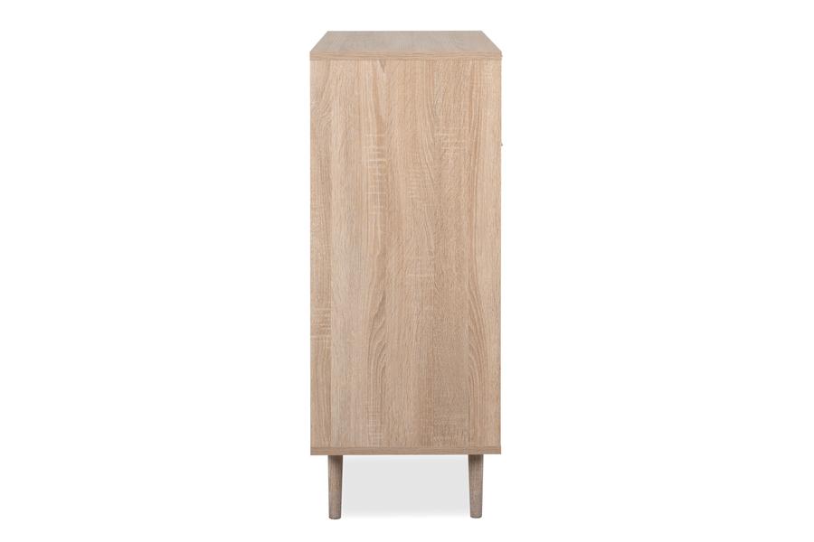 Schoenenkast L/2D, B80-H102, Sonoma Eik/Riet Schoenenkast L/2D, B80-H102, Sonoma Eik/Riet