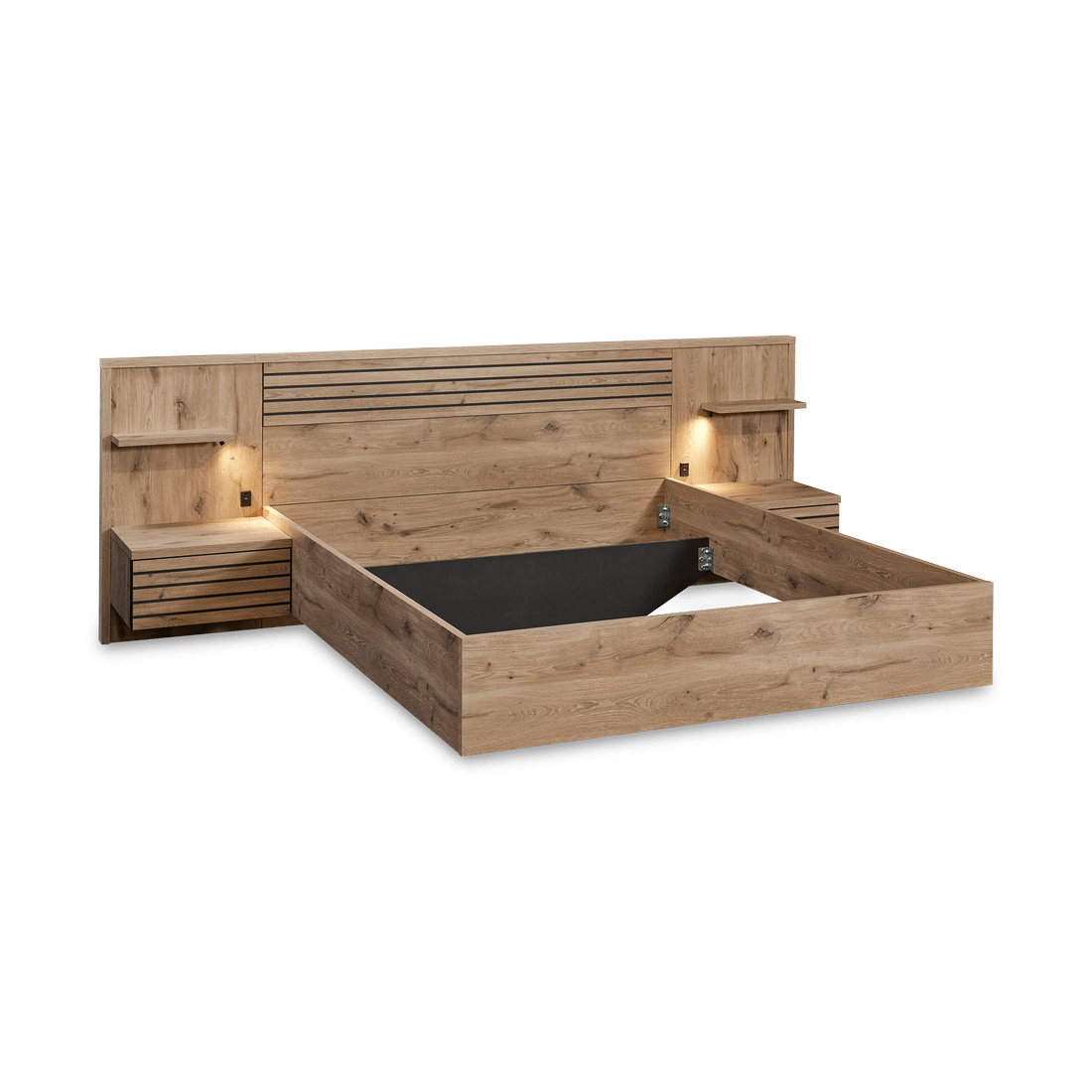 Bed ILJA 160x200 Zijwand met Nachttafels Bed ILJA 160x200 Zijwand met Nachttafels