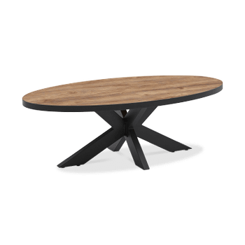 Salontafel LUCIEN Ovaal 130x70 Industrial Oak/Rand Zwart Salontafel LUCIEN Ovaal 130x70 Industrial Oak/Rand Zwart