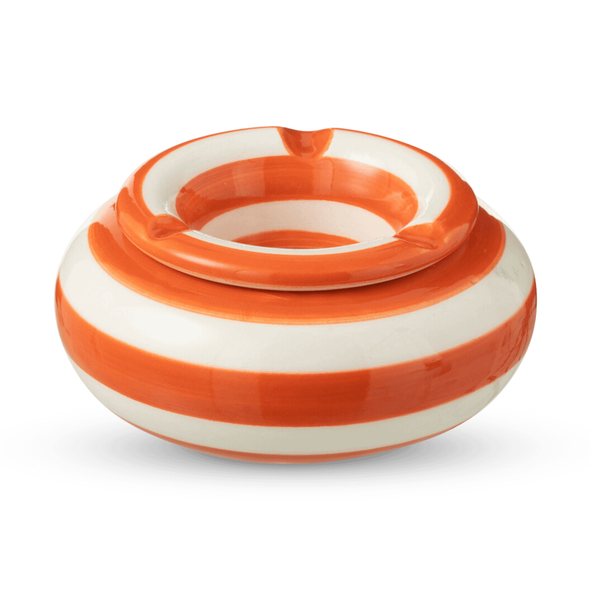 Asbak GRANZA Ker. Wit/Oranje S
