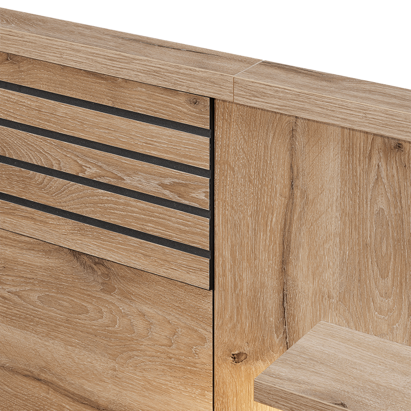 Bed ILJA 160x200 Zijwand met Nachttafels Bed ILJA 160x200 Zijwand met Nachttafels