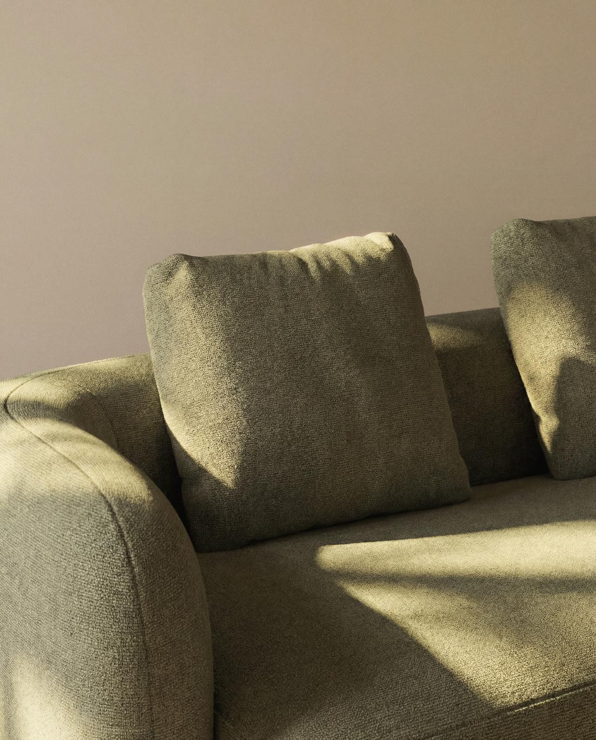 Kussen Martina in groene chenille 60 x 52 cm