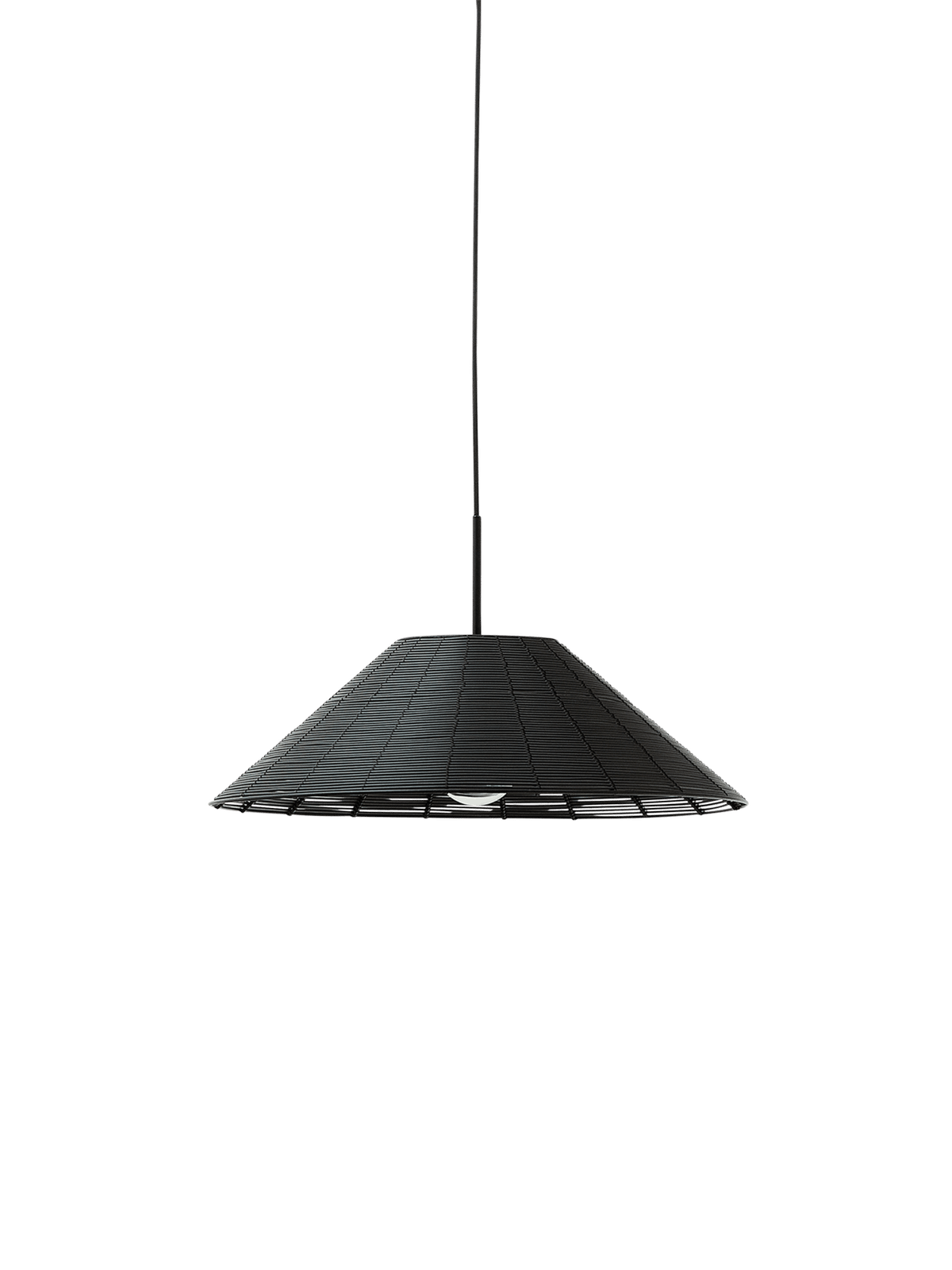 Kap voor plafondlamp Saranella zwart rotan ⌀50 cm