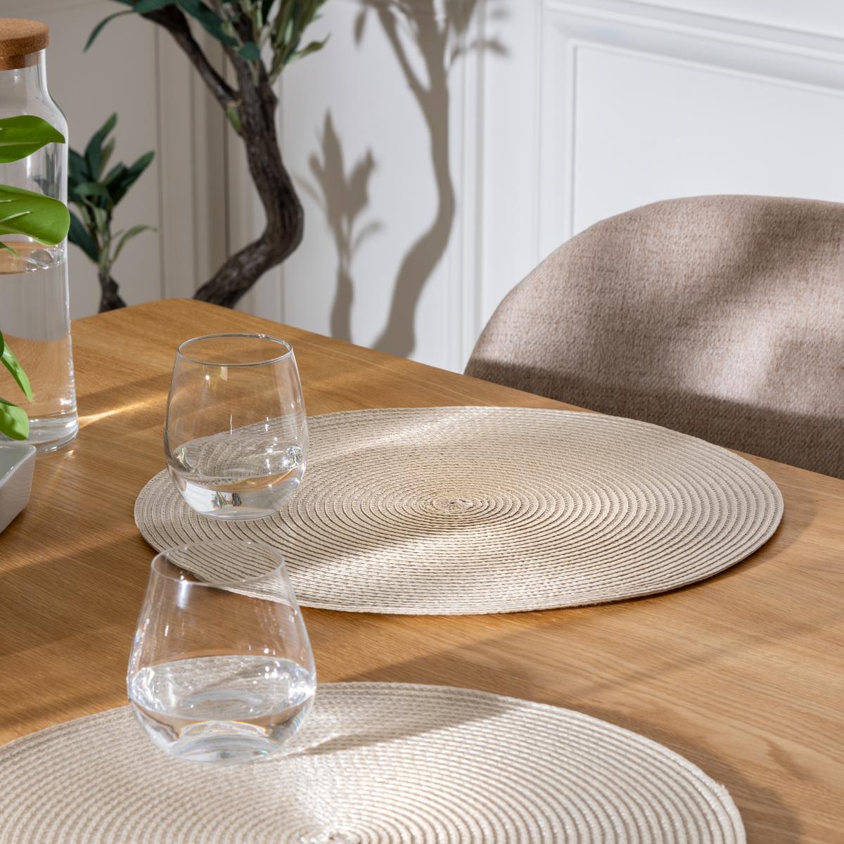 Placemat BRAID Rond Beige