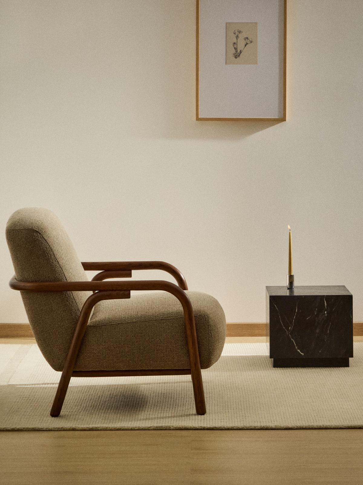 Fauteuil Sylo Massief Es Taupe Chenille