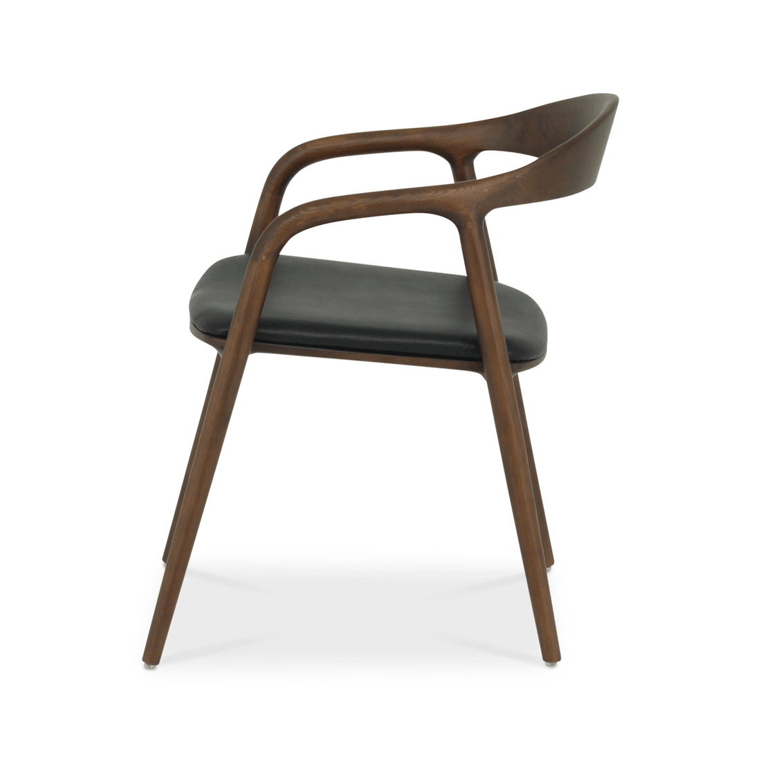 Armstoel HANSON Ash Wood Walnut - Leather Black Armstoel HANSON Ash Wood Walnut - Leather Black