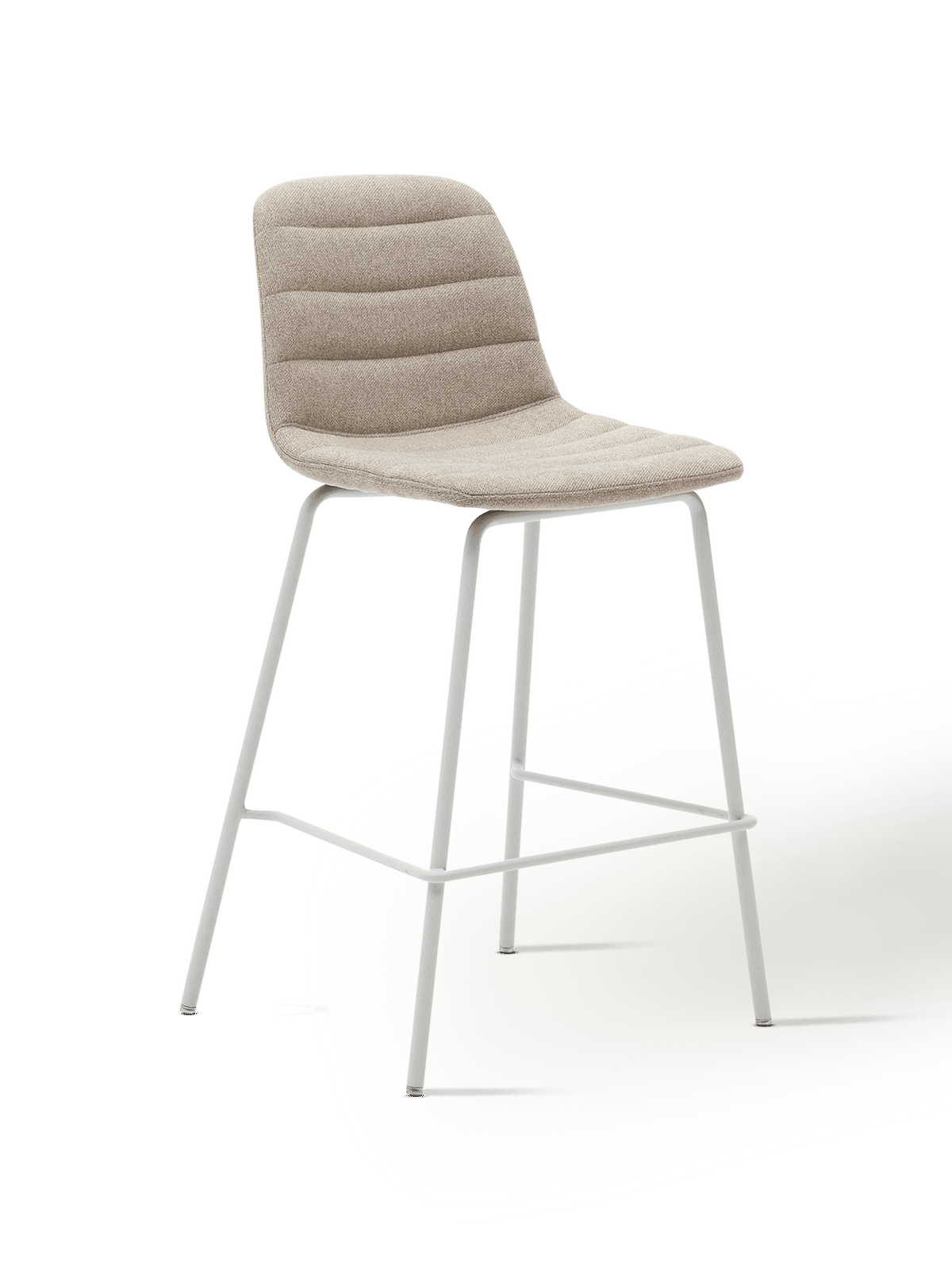 Barstoel Zunild Beige Chenille en Staal Matte Afwerking