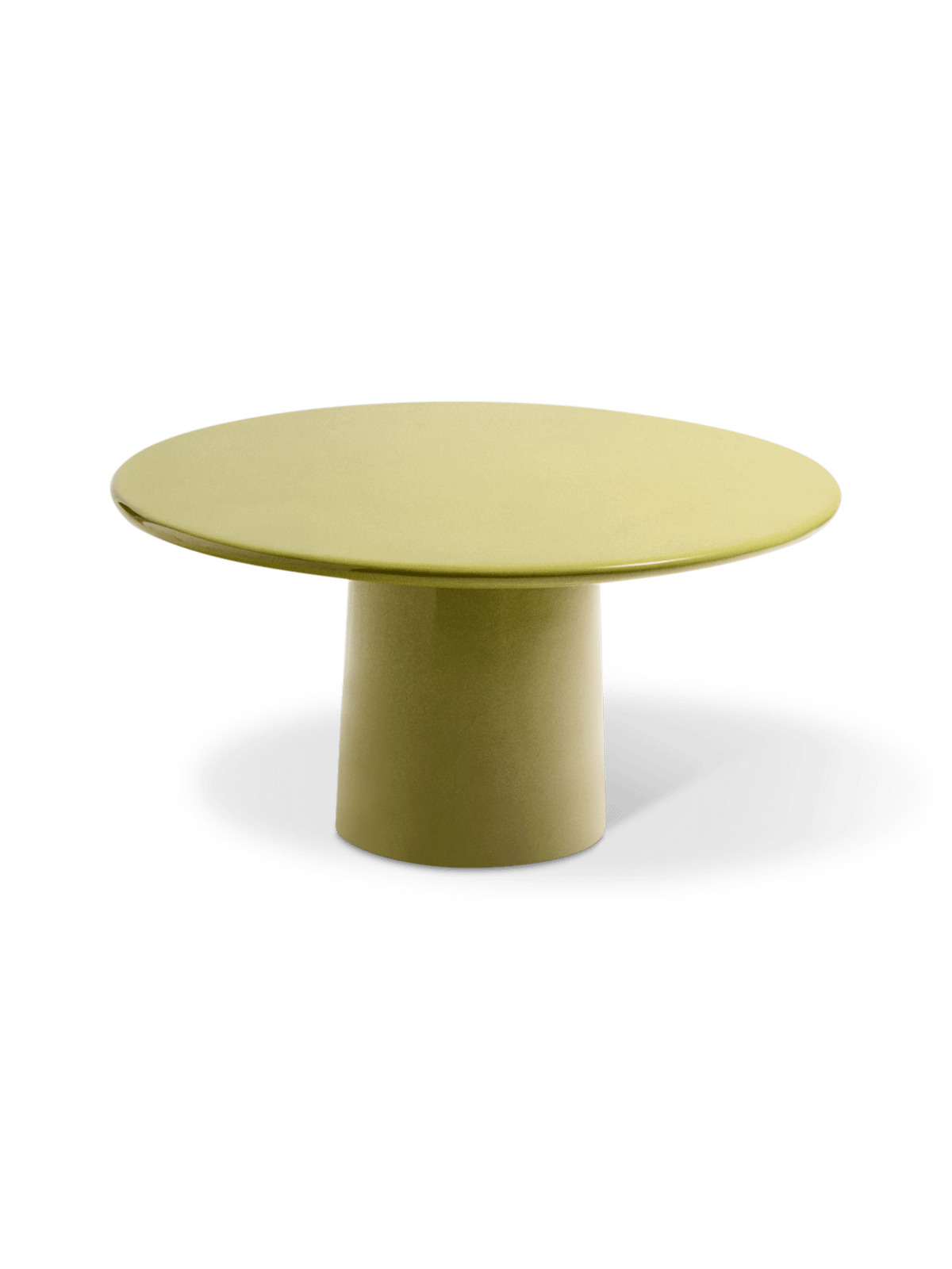 Albanella salontafel van cement met glanzend groene afwerking ⌀85 cm